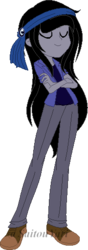 Size: 180x511 | Tagged: safe, artist:t-aroutachiikun, oc, oc only, oc:prince thanatos, equestria girls, g4, base used, clothes, eyes closed, female, offspring, parent:king sombra, parent:princess luna, parents:lumbra, simple background, solo, transparent background