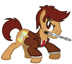 Size: 6785x6000 | Tagged: safe, artist:1992zepeda, artist:firestorm-can, artist:tygerbug, edit, vector edit, doctor whooves, time turner, earth pony, pony, g4, .svg available, absurd resolution, crossover, david tennant, doctor who, male, ponified, simple background, solo, sonic screwdriver, stallion, tenth doctor, the doctor, transparent background, vector
