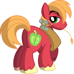 Size: 8547x8557 | Tagged: safe, artist:drawponies, artist:gray-gold, big macintosh, pony, g4, .svg available, absurd resolution, male, simple background, solo, straw, transparent background, vector, vector trace