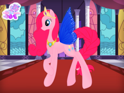 Size: 640x480 | Tagged: safe, artist:user15432, pinkie pie, fairy, fairy pony, pony, g4, blue wings, bootleg, butterfly wings, crown, element of laughter, fairy princess, fairy wings, female, flash game, gamekidgame, jewelry, peytral, princess, princess of fairies, princess pinkie pie, regalia, solo, wings