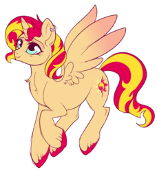 Size: 817x897 | Tagged: safe, artist:lulubell, sunset shimmer, alicorn, pony, g4, alicornified, chest fluff, ear piercing, female, piercing, race swap, shimmercorn, simple background, solo, transparent background, unshorn fetlocks