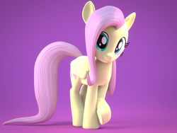 Size: 1600x1200 | Tagged: safe, artist:creatorofpony, artist:melodismol, fluttershy, pegasus, pony, g4, 3d, blender, female, gradient background, solo