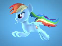 Size: 1600x1200 | Tagged: safe, artist:creatorofpony, artist:melodismol, rainbow dash, pegasus, pony, g4, 3d, blender, female, gradient background, solo