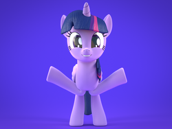 Size: 1600x1200 | Tagged: safe, artist:creatorofpony, artist:melodismol, twilight sparkle, alicorn, pony, g4, 3d, blender, female, gradient background, solo, twilight sparkle (alicorn)