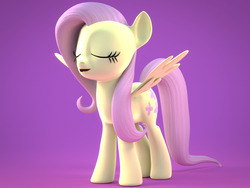 Size: 1600x1200 | Tagged: safe, artist:creatorofpony, artist:melodismol, fluttershy, pegasus, pony, g4, 3d, blender, female, gradient background, solo