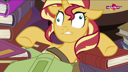 Size: 1280x720 | Tagged: safe, screencap, sunset shimmer, pony, unicorn, equestria girls, equestria girls specials, g4, my little pony equestria girls: mirror magic, derp, female, floppy ears, solo