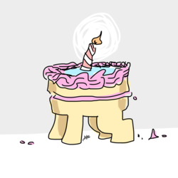 Size: 1280x1280 | Tagged: safe, artist:hotkoin, pony, cake, food, ponified, wat