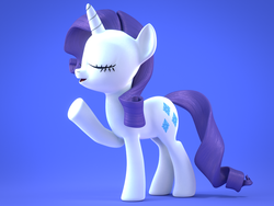 Size: 1600x1200 | Tagged: safe, artist:creatorofpony, artist:melodismol, rarity, pony, unicorn, g4, 3d, blender, female, gradient background, singing, solo