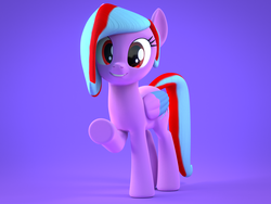 Size: 1600x1200 | Tagged: safe, artist:melodismol, oc, oc only, oc:star beats, pegasus, pony, 3d, blender, gradient background, solo