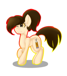 Size: 799x911 | Tagged: safe, artist:eclispeluna, oc, oc only, earth pony, pony, female, mare, one eye closed, simple background, solo, transparent background, wink