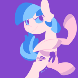 Size: 1000x1000 | Tagged: safe, artist:rivalcat, coco pommel, earth pony, pony, g4, bipedal, female, karate, purple background, simple background, solo