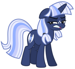 Size: 7023x6400 | Tagged: safe, artist:estories, oc, oc only, oc:silverlay, original species, pony, umbra pony, unicorn, g4, absurd resolution, female, freckles, gritted teeth, lidded eyes, looking away, mare, simple background, solo, transparent background, vector