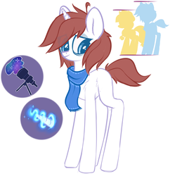 Size: 2689x2782 | Tagged: safe, artist:astralblues, oc, oc only, oc:lunar light, pony, unicorn, clothes, female, high res, mare, reference sheet, scarf, simple background, solo, white background