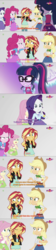 Size: 1280x5760 | Tagged: safe, screencap, applejack, fluttershy, pinkie pie, rarity, sci-twi, sunset shimmer, twilight sparkle, equestria girls, equestria girls specials, g4, mirror magic, comic, female, geode of empathy, geode of shielding, geode of super strength, glowing geodes, high res, magical geodes, out of context, screencap comic, subtitles, teletoon