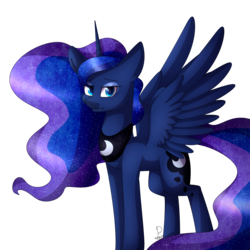 Size: 2000x2000 | Tagged: safe, artist:soundwavepie, princess luna, alicorn, pony, g4, female, high res, simple background, solo, spread wings, transparent background, wings