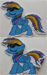 Size: 501x801 | Tagged: safe, rainbow dash, pony, g4, beads, handcrafted, sunglasses