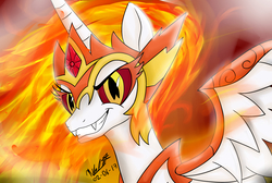 Size: 2592x1744 | Tagged: safe, artist:viejillox64art, daybreaker, alicorn, pony, a royal problem, g4, fanart, female, solo