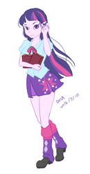 Size: 1648x3158 | Tagged: safe, artist:rosa, twilight sparkle, equestria girls, g4, book, cute, female, simple background, solo, white background