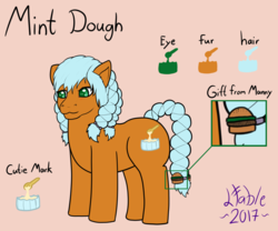 Size: 2640x2200 | Tagged: safe, artist:lazyfable, oc, oc only, oc:mint dough, pony, female, high res, reference sheet, simple background, solo