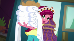 Size: 1280x720 | Tagged: safe, screencap, gloriosa daisy, equestria girls, g4, my little pony equestria girls: legend of everfree, applejack's hat, cowboy hat, female, hat, solo