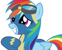 Size: 5920x4800 | Tagged: safe, artist:frownfactory, rainbow dash, pegasus, pony, g4, parental glideance, absurd resolution, clothes, female, goggles, simple background, solo, transparent background, uniform, vector, wonderbolts uniform