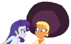 Size: 1133x705 | Tagged: safe, artist:ktd1993, rarity, saffron masala, equestria girls, g4, afro, alternate hairstyle, equestria girls-ified, female, lesbian, raffron, shipping, simple background, transparent background
