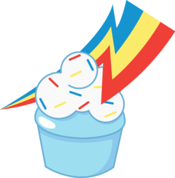 Size: 717x732 | Tagged: safe, artist:shadowfoxgraphics, rainbow dash, pony, g4, cupcake, cutie mark, food, rainbow and cupcakes, simple background, sprinkles, transparent background, vector