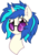 Size: 4567x6595 | Tagged: safe, artist:gray-gold, artist:php92, dj pon-3, vinyl scratch, pony, unicorn, g4, .svg available, absurd resolution, bust, ear fluff, female, glasses off, mare, portrait, red eyes, simple background, solo, transparent background, vector, vector trace, vinyl's glasses