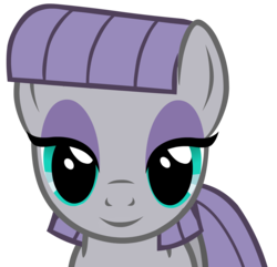 Size: 1607x1547 | Tagged: safe, artist:camtwo, derpibooru exclusive, maud pie, earth pony, pony, g4, female, looking at you, missing accessory, simple background, smiling, solo, transparent background, when she smiles