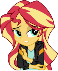 Size: 2364x2885 | Tagged: safe, artist:ahsokafan100, sunset shimmer, human, equestria girls, g4, my little pony equestria girls: friendship games, clothes, cute, female, high res, jacket, simple background, smiling, solo, transparent background, vector