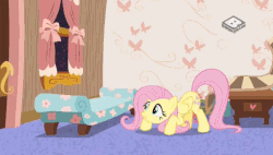Size: 704x400 | Tagged: safe, screencap, fluttershy, pony, discordant harmony, g4, animated, cute, fainting couch, female, gif, shyabetes