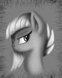 Size: 3200x4000 | Tagged: safe, artist:qbellas, limestone pie, earth pony, pony, g4, female, frown, grayscale, mare, monochrome, solo