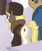 Size: 171x207 | Tagged: safe, screencap, joe pescolt, march gustysnows, earth pony, pony, g4, princess spike, butt, cropped, duo, female, male, mare, plot, stallion