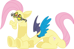 Size: 7285x4873 | Tagged: safe, artist:pink1ejack, discord, discordant harmony, g4, absurd resolution, clothes, costume, fluttershy suit, glasses, male, simple background, solo, transparent background, vector