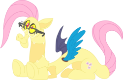 Size: 7992x5258 | Tagged: safe, artist:paganmuffin, discord, discordant harmony, g4, absurd resolution, clothes, costume, fluttershy suit, male, simple background, smiling, solo, transparent background, vector