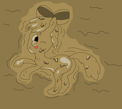 Size: 1720x1540 | Tagged: safe, alternate version, artist:amateur-draw, apple bloom, earth pony, pony, g4, covered in mud, downvote bait, female, ms paint, mud, mud bath, muddy, solo, wet and messy