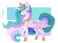 Size: 1024x751 | Tagged: safe, artist:chibuuuowo, princess celestia, alicorn, pony, g4, female, raised hoof, solo