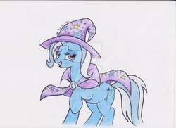 Size: 1024x746 | Tagged: safe, artist:amazing-conundrum, trixie, pony, unicorn, g4, female, mare, solo, traditional art