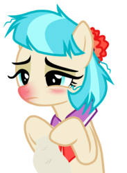 Size: 1900x2600 | Tagged: safe, artist:mundschenk85, coco pommel, earth pony, pony, g4, the saddle row review, blushing, eyebrows, eyelashes, female, handkerchief, hoof hold, lidded eyes, mare, red nosed, show accurate, sick, simple background, solo, tissue, transparent background, two toned mane, vector