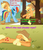 Size: 809x951 | Tagged: safe, edit, edited screencap, screencap, applejack, rainbow dash, earth pony, pegasus, pony, fall weather friends, g4, bound wings, female, leaves, mare, rope, text