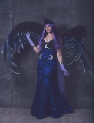 Size: 3648x4769 | Tagged: safe, artist:annalynncosplay, princess luna, human, g4, absurd resolution, clothes, cosplay, costume, dress, gloves, irl, irl human, photo, solo