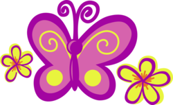 Size: 817x500 | Tagged: safe, artist:anscathmarcach, baby honolu-loo, butterfly, g3, cutie mark, cutie mark only, flower, simple background, transparent background
