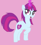 Size: 169x185 | Tagged: safe, artist:berrypunchrules, mystery mint, pony, unicorn, equestria girls, g4, equestria girls ponified, female, horn, looking back, mare, pink background, ponified, simple background, smiling, solo