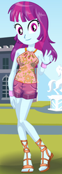 Size: 205x577 | Tagged: safe, artist:glittertiara, mystery mint, equestria girls, g4, canterlot high, clothes, feet, female, looking at you, sandals, shorts, smiling, solo, starsue