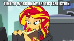 Size: 600x337 | Tagged: safe, sunset shimmer, equestria girls, g4, my little pony equestria girls: rainbow rocks, image macro, lidded eyes, meme, memeful.com