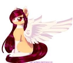Size: 1024x883 | Tagged: safe, artist:php146, oc, oc only, oc:yeri, pegasus, pony, cute, female, mare, ocbetes, simple background, sitting, solo, spread wings, transparent background, wings