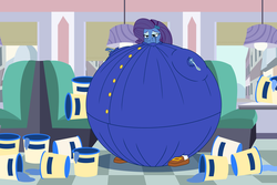 Size: 5400x3600 | Tagged: dead source, safe, artist:mintydrop2013, rarity, equestria girls, equestria girls specials, g4, my little pony equestria girls: dance magic, absurd resolution, bluebarity, blueberry, blueberry inflation, crying, food, ice cream, inflation, makeup, mascara, mascarity, roald dahl, running makeup, spherical inflation, spoon, violet beauregarde, willy wonka and the chocolate factory