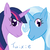 Size: 500x500 | Tagged: safe, artist:sorceressjacklyn, trixie, twilight sparkle, pony, unicorn, g4, female, lesbian, mare, ship:twixie, shipping, simple background, white background