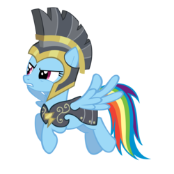 Size: 5000x5000 | Tagged: safe, artist:phantombadger, commander hurricane, rainbow dash, pegasus, pony, g4, hearth's warming eve (episode), absurd resolution, armor, clothes, costume, female, helmet, mare, simple background, transparent background, vector, vector trace