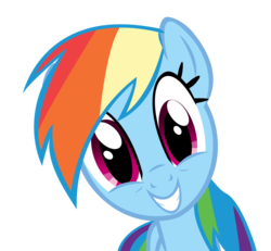 Size: 1084x1000 | Tagged: safe, artist:drunkhedgehog, rainbow dash, pegasus, pony, g4, female, mare, simple background, solo, squee, transparent background, vector